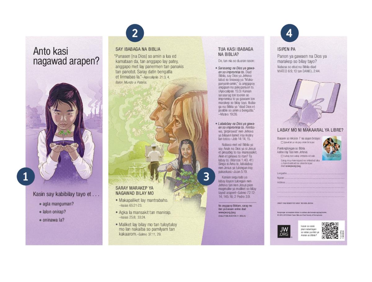 Say tract ya ‘Anto Kasi Nagawad Arapen?’ ya kinargaan na numero pian nipanengneng iray nanduruman kabiangan na satan.