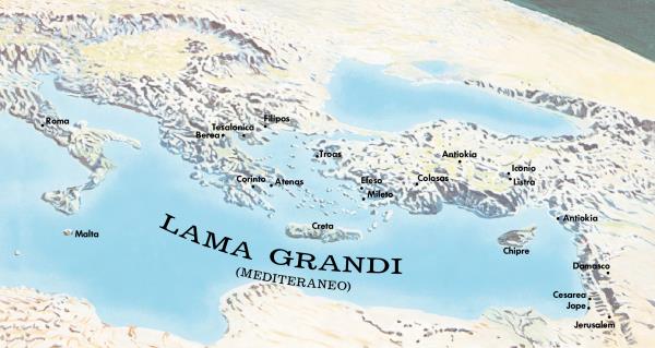 Map of the places visited by Paul and Timothy