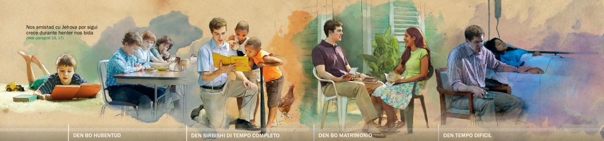 Un mucha homber ta cultiva un amistad fuerte cu Jehova: 1. Ora e ta jong; 2. Ora e ta den sirbishi di tempo completo; 3. Ora e ta casa; 4. Ora e tin problema