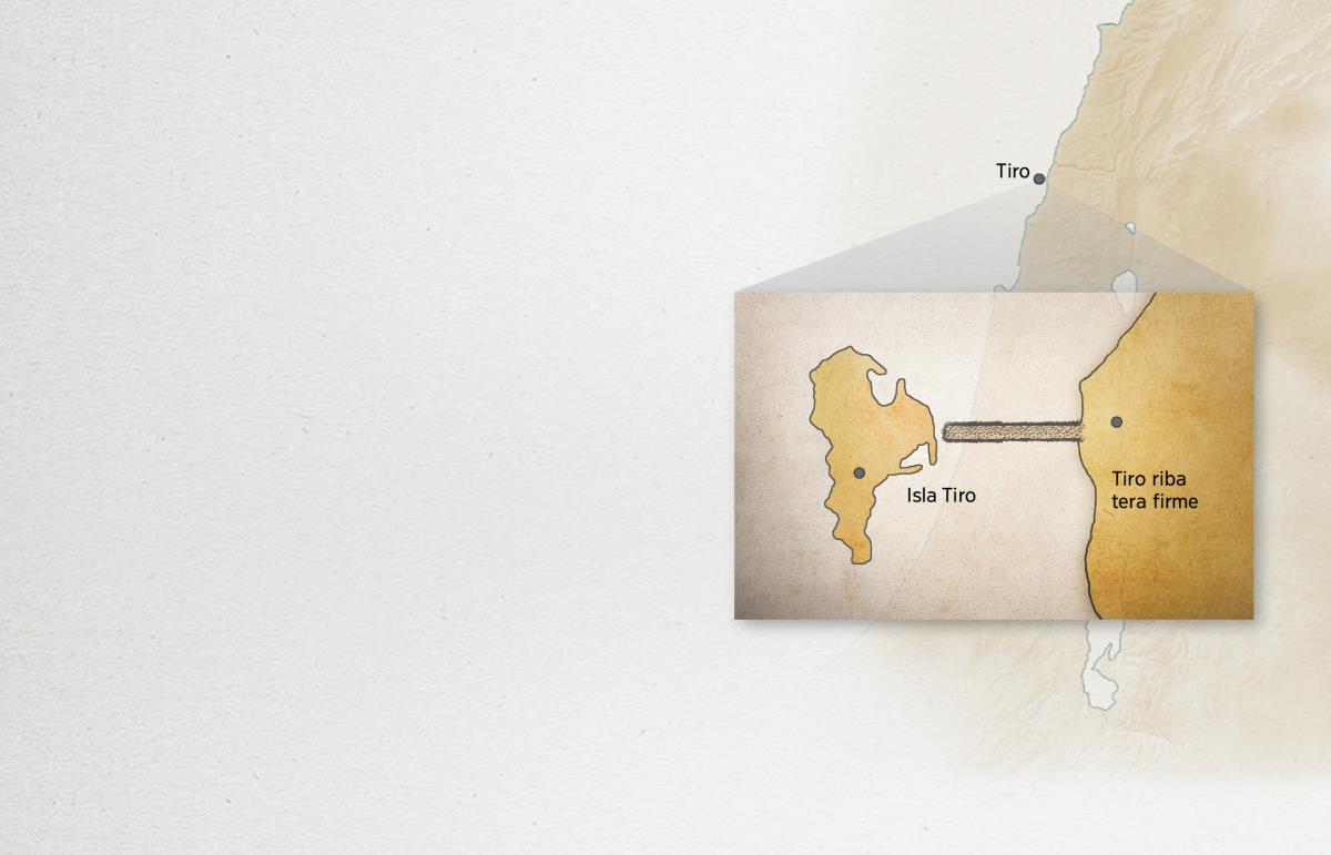Un mapa ta mustra unda e stat Tiro tabata promé i despues