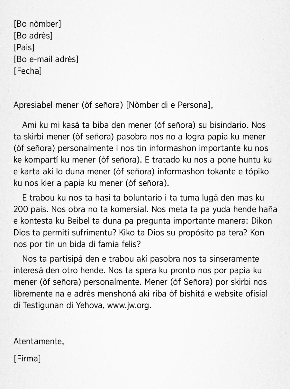 Ehèmpel di un karta