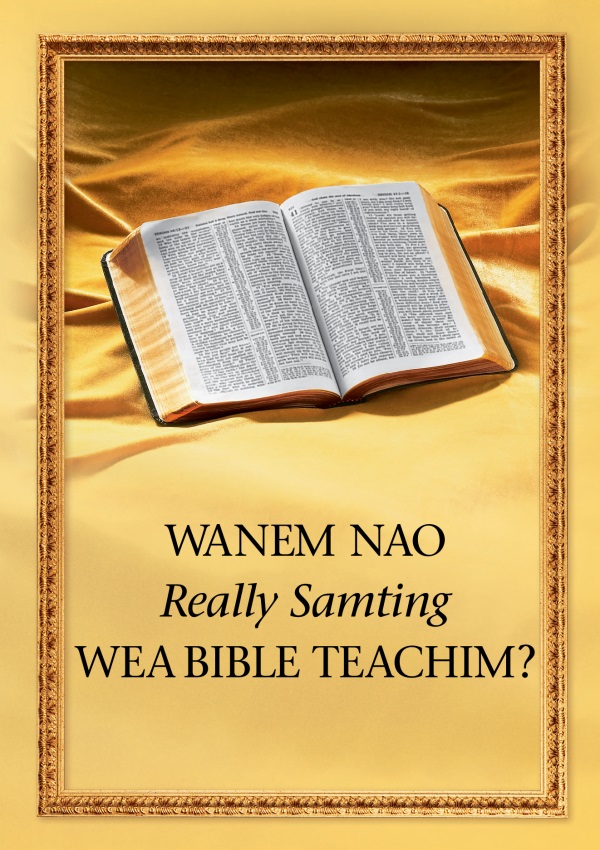Piksa bilong wanfala Bible wea open and title bilong buk, “Wanem Nao Really Samting wea Bible Teachim?”
