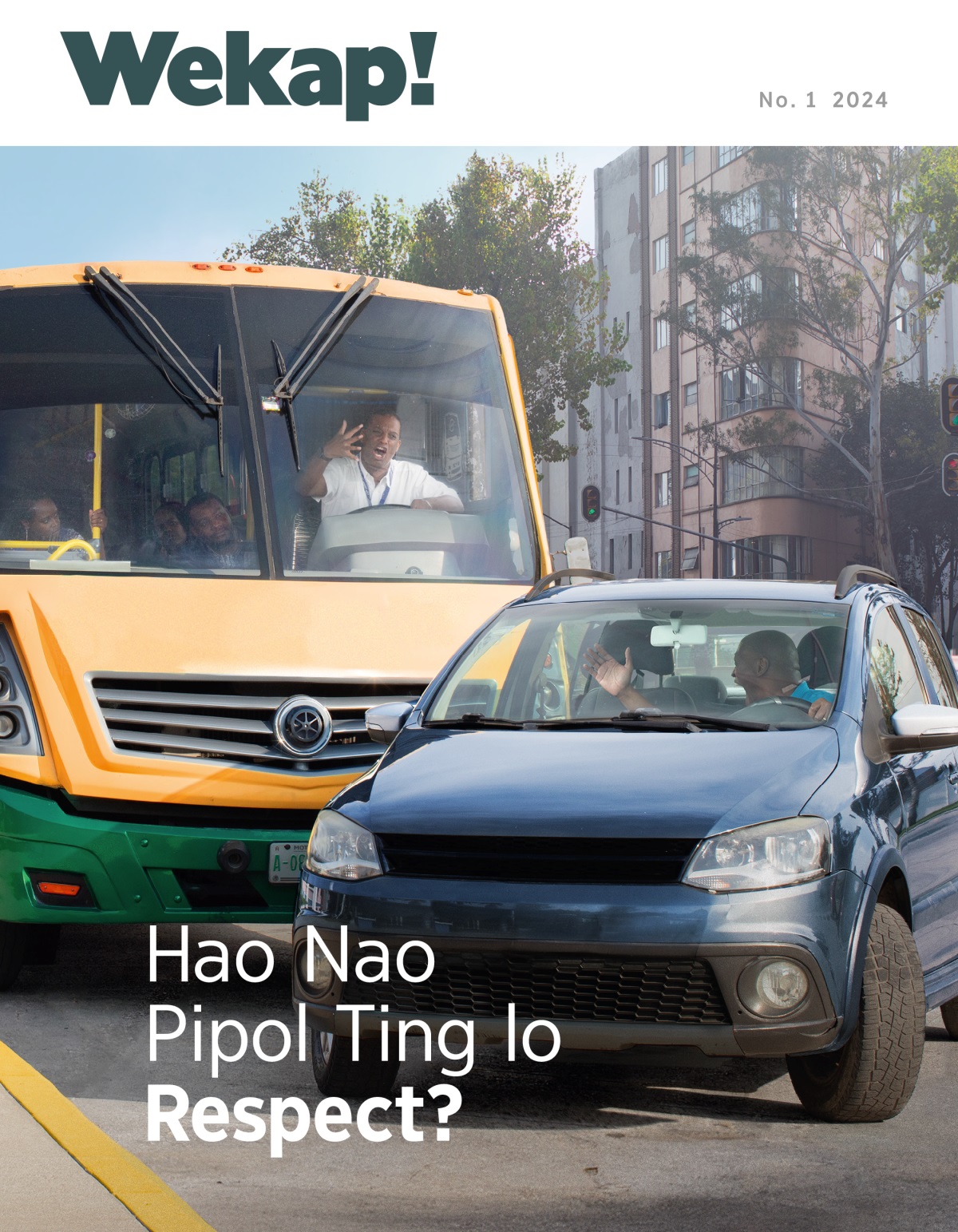 Wanfala bas draeva wea kros tumas hem singaotem nara draeva wea kat kros lo hem lo traffic.