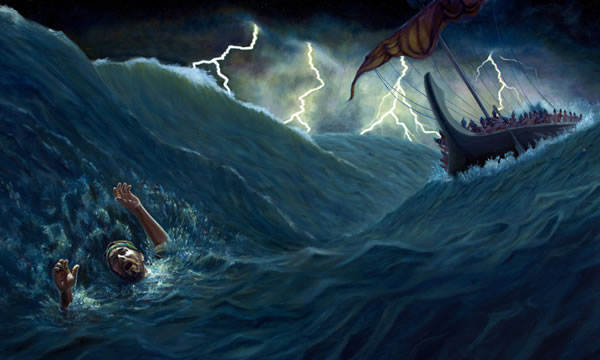 Olketa wave kavarem Jonah bihaen olketa torowem hem lo sea