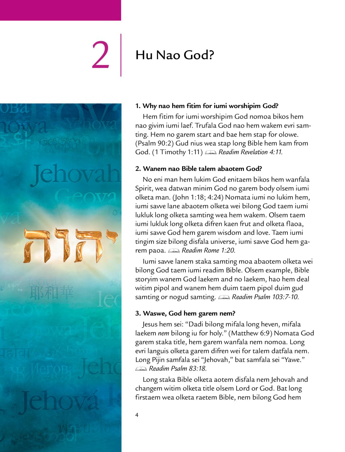 Leson 2 long Gud Nius From God! brochure