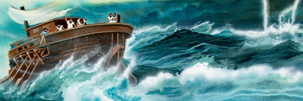 Olketa man wea waka long ship luk followim Jonah bihaen olketa torowem hem insaed long sea