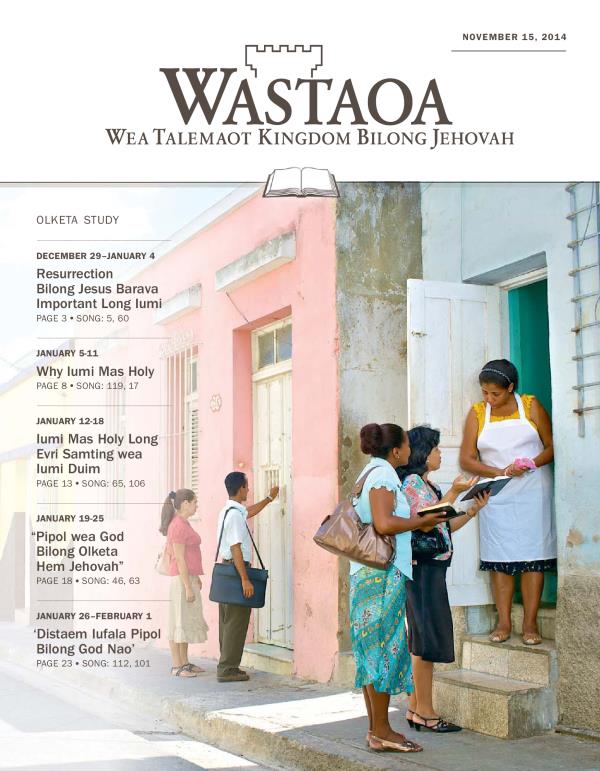 Kava Bilong Wastaoa Study Magasin, November 15, 2014