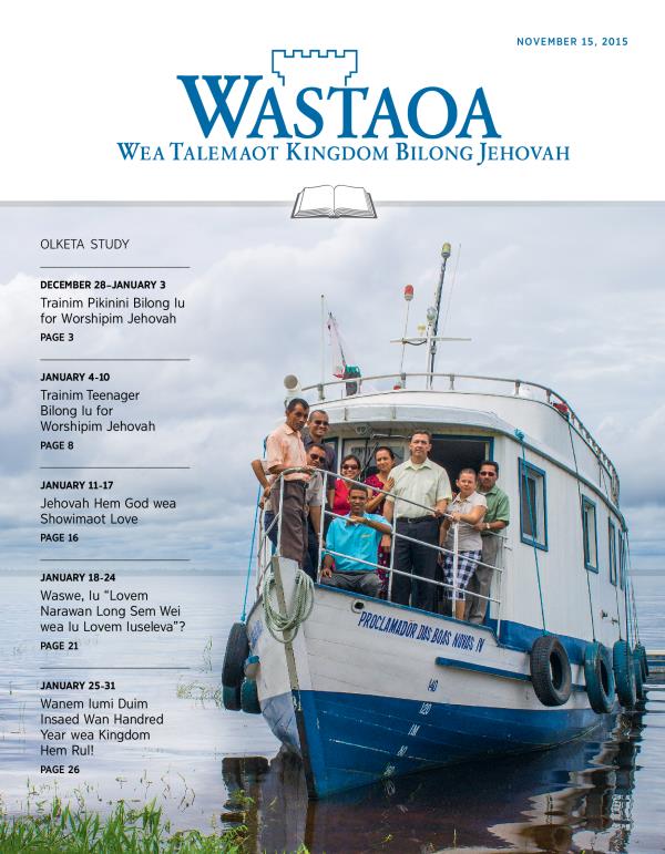 Kava bilong Wastaoa Study Magasin, November 15, 2015
