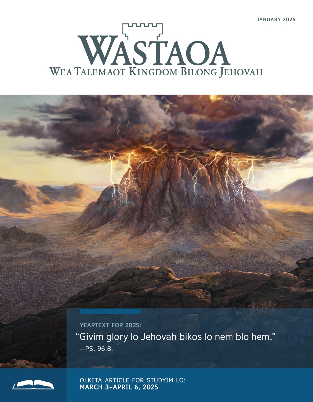 Big dark cloud and laetning hem kavarem antap lo Maunt Sinai. Olketa Israelite hipap botom lo maunten.
