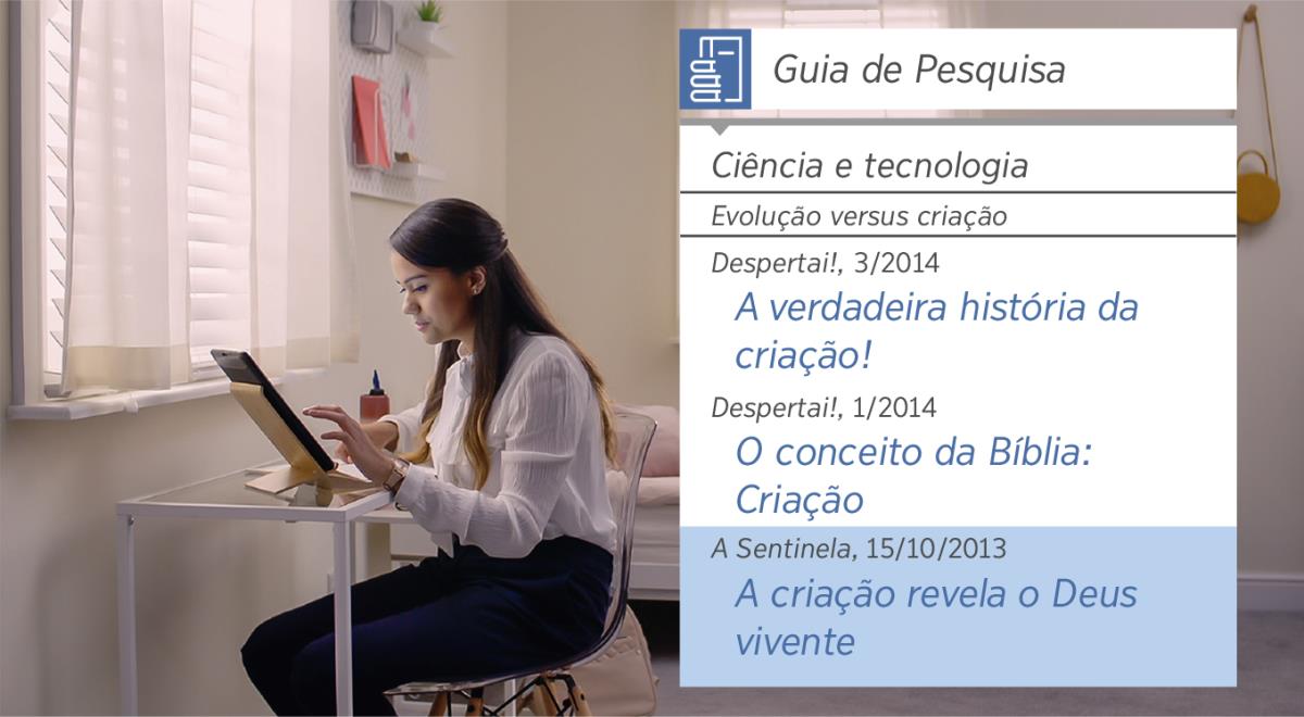 Un imaẑen di video “Tene kontentamentu na fasi disipulus — Seta ajuda di Jeova — Usa feramentas di piskisa.” Neta usa “Guia de Pesquisa” pa buska informasons aserka di kriason.