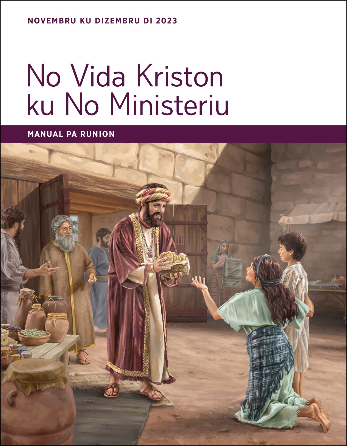 Jo sta na pati kumida pa un minjer koitadi ku si fiju na porton di sidadi.