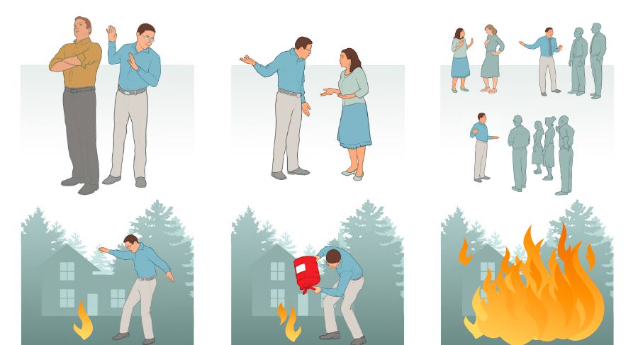 A man lets a problem get out of control when he gossips about it to others
