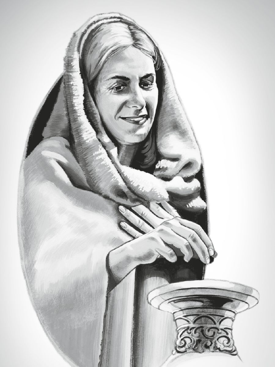 Uma mulher pobre contribui com duas moedinhas para o templo