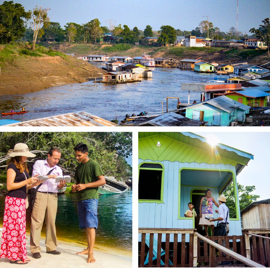 Irmãos do Brasil pregando em áreas isoladas do Amazonas