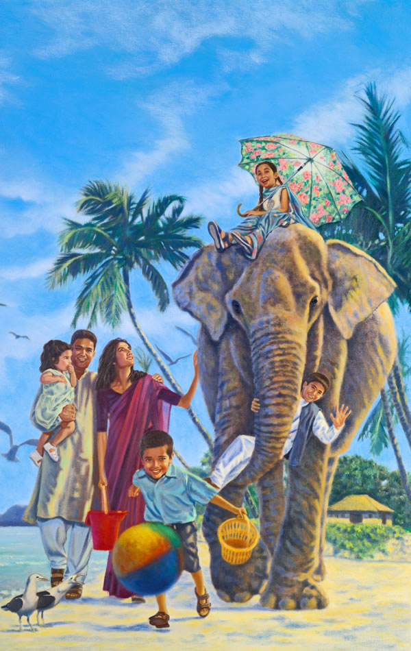 Una familia disfrutando de la vida en el Paraíso