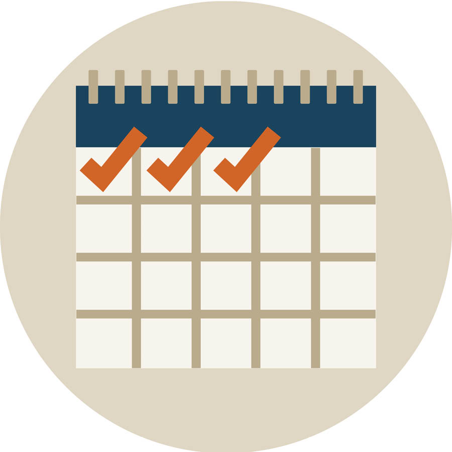 Un calendario con varios días marcados.
