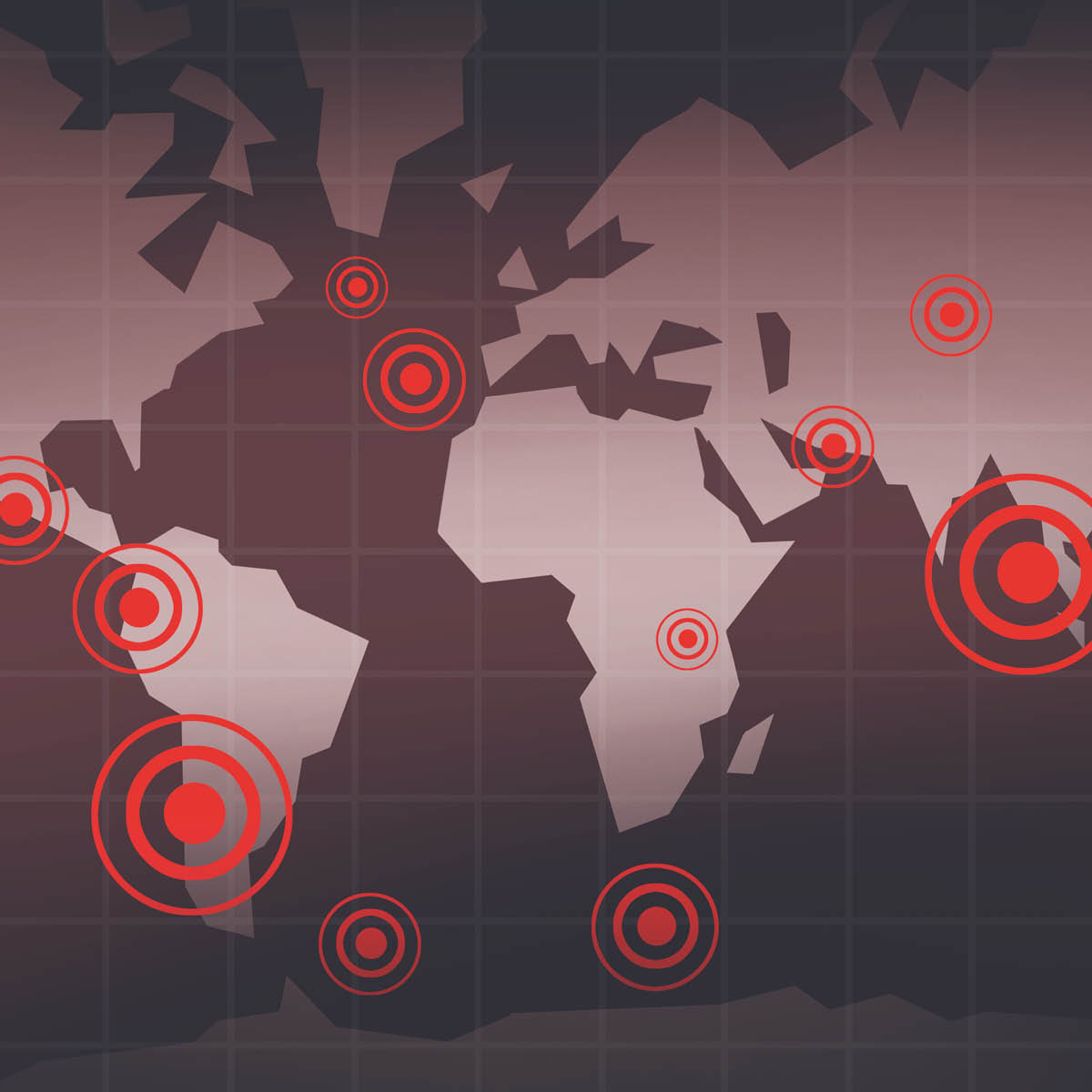 En un mapa se indican los lugares del mundo donde ha habido grandes terremotos.