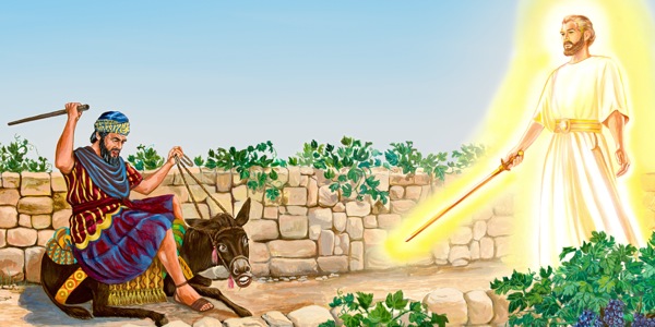 El asna le habla a Balaam porque un ángel está tapando el camino