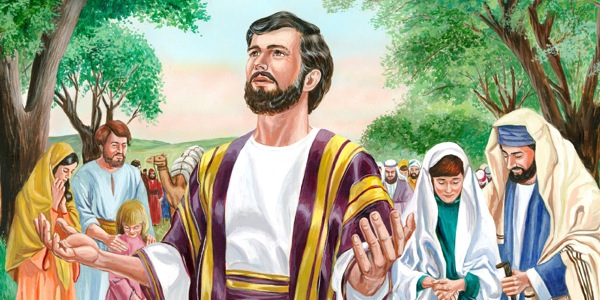Esdras y los israelitas orando a Jehová