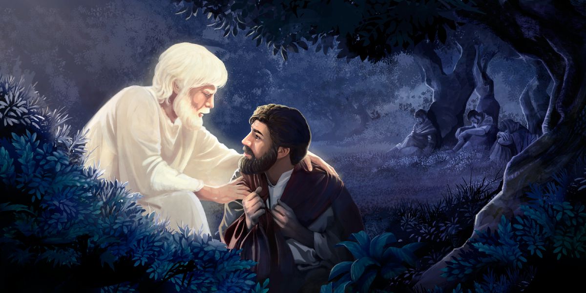 La noche antes de morir, Jesús recibe ánimo de un ángel