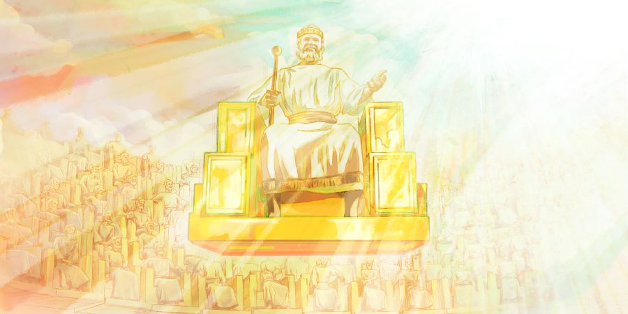 Jesús resucitado en su trono celestial