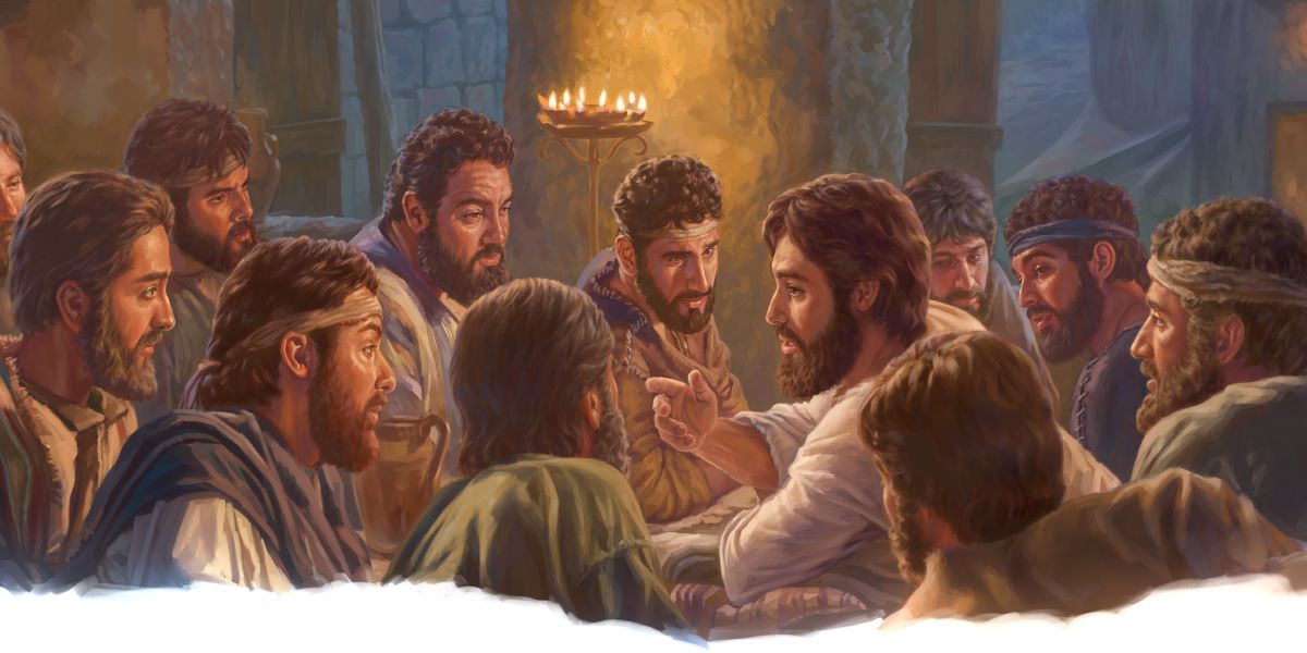 Jesús habla con los apóstoles la noche antes de morir