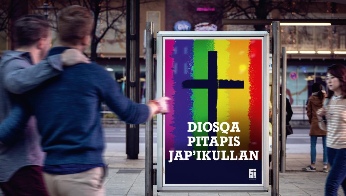 Uj iglesiaj letreron rikuchishan, qharipura chayri warmipura puñuykoj runasta japʼikullasqankuta