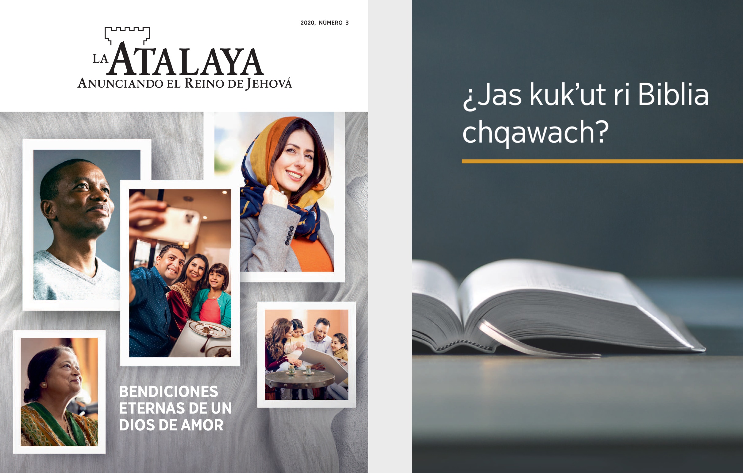 Ri wuj ¿Jas kukʼut ri Biblia chqawach? y La Atalaya número 3 del 2020.
