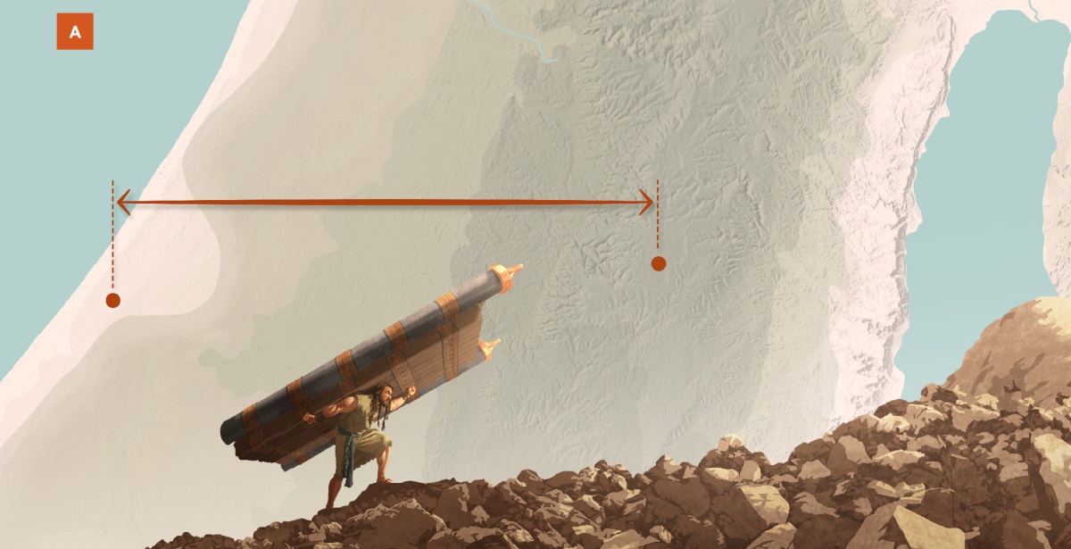 Sansón llaqtaq punkunta postekunantinta q’epiykuspan Hebrón orqoman wichashan. Chaypin juj mapa rikukushallantaq jayk’a kilometrotachus wicharqan Gazamanta Hebronkama chayta.