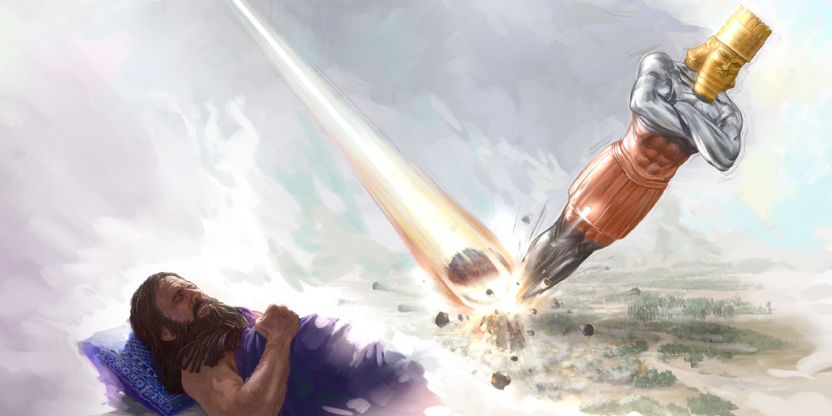 Rey Nabucodonosorca shuj jatun runaman rijchajtami muscurca. Chai runaman rijchajta shuj rumi shamushpa faquishpa ñutujtapashmi muscurca