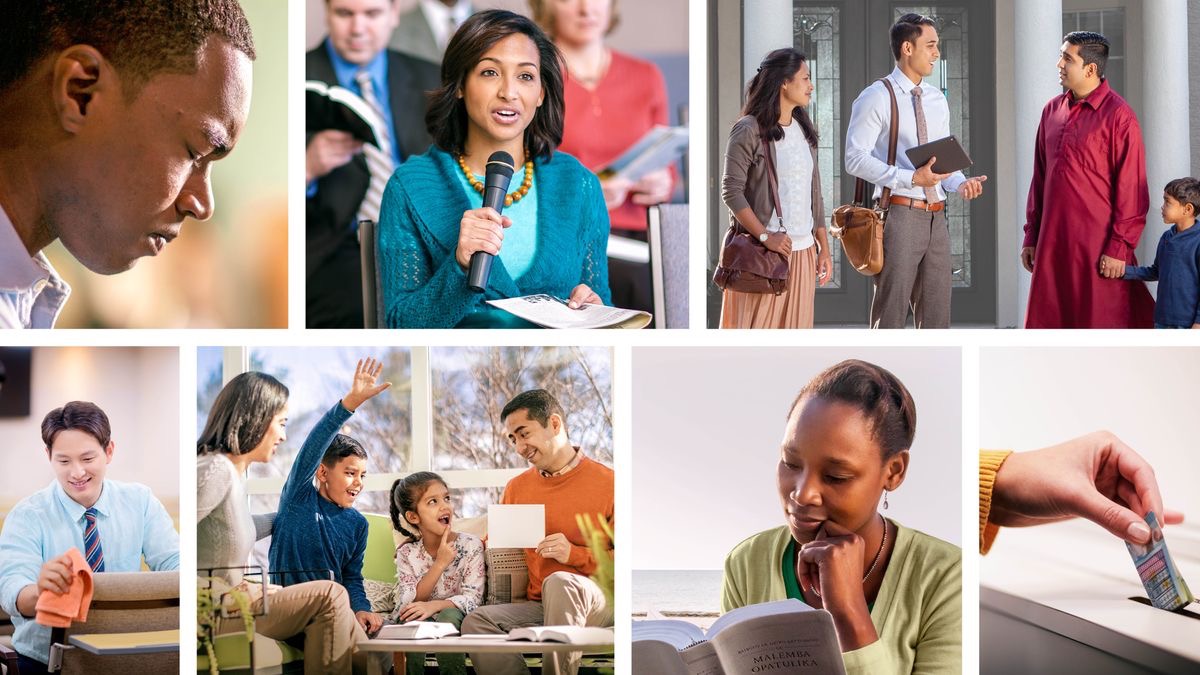 Huaquin fotocuna: Jehová Diostaca cashnami adoraita ushapanchi: 1. Shuj huauquimi Jehová Diosta mañajun. 2. Shuj panigumi reunionbi comentajun. 3. Shuj cusahuarmimi predicanajun. 4. Shuj huauquimi Salón del Reinota limpiajun. 5. Shuj huauquimi paipa familiahuan adoración en familiata charijun. 6. Shuj panigumi Bibliata liijun. 7. Shuj panigumi contribución culquiguta churajun.