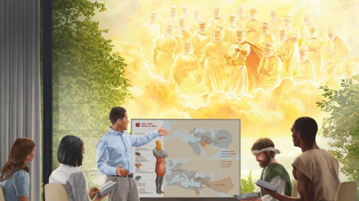 Chaishuj temapi ricushca dibujollatami can. Jesuspash y 144 mil ungidocunapash cielomandami cai alpapi causarishca gentecunaman shuj huauquigu yachachijujta ricunajun. Huauquiguca Daniel capítulo 2​pi Nabucodonosorpa muscui ima significashcatami explicajun.