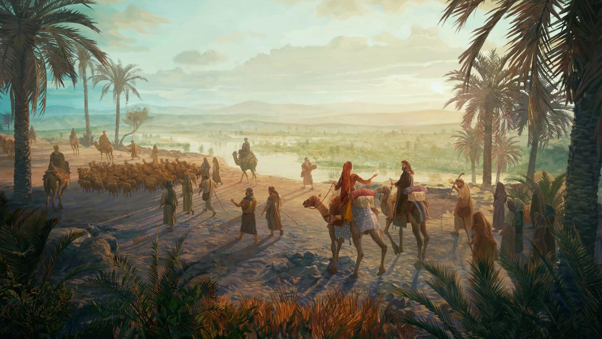 Abrahán y Saraca camellocunapimi río Éufrates manña ladota rinajun. Paicunahuan ashtaca ashtaca causajcunapashmi paicunata cumbashpa rinajun.