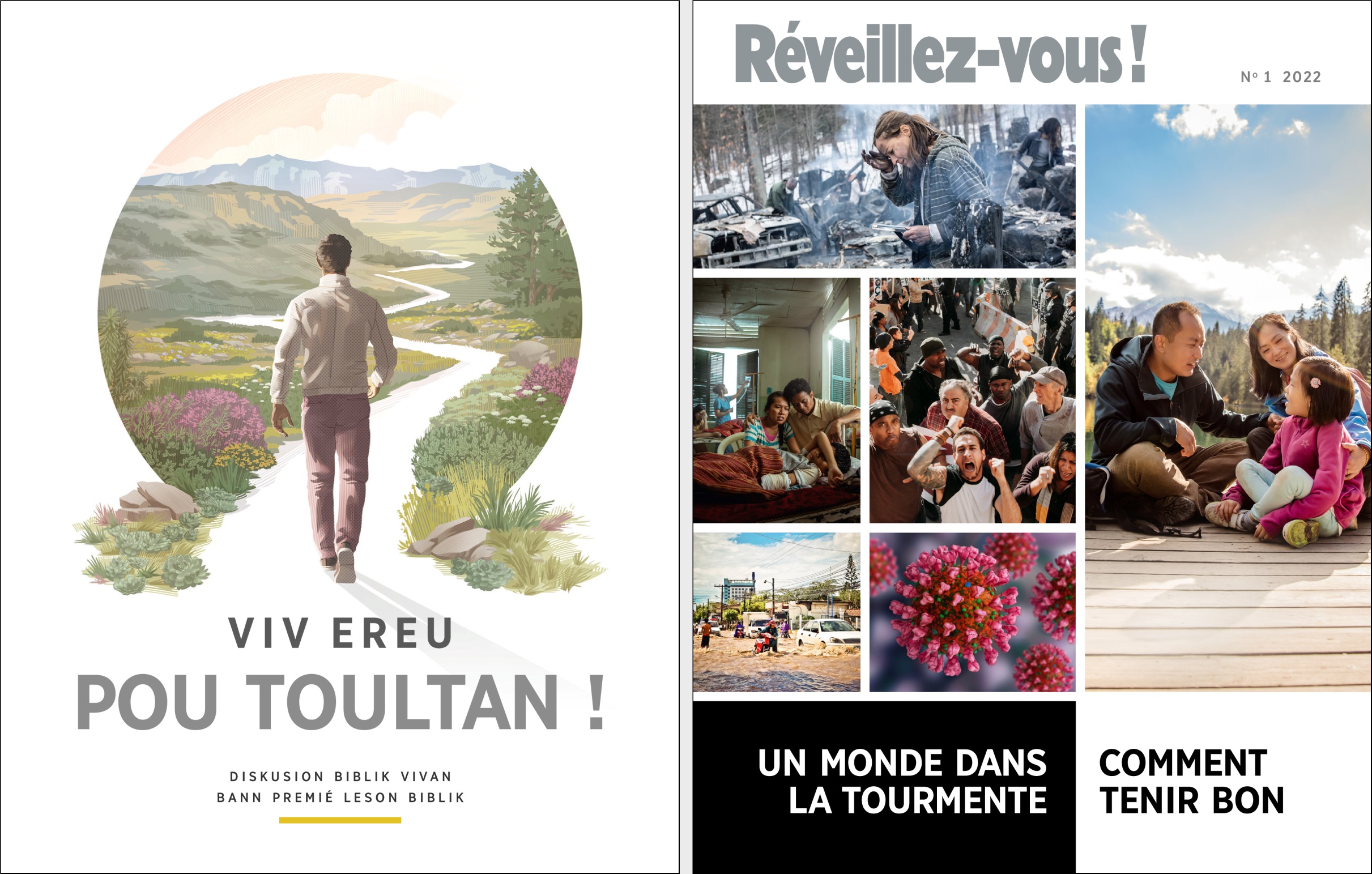 Le ti brochur « Viv ereu pou toultan ! » é « Réveillez-vous ! » no 1 2022.