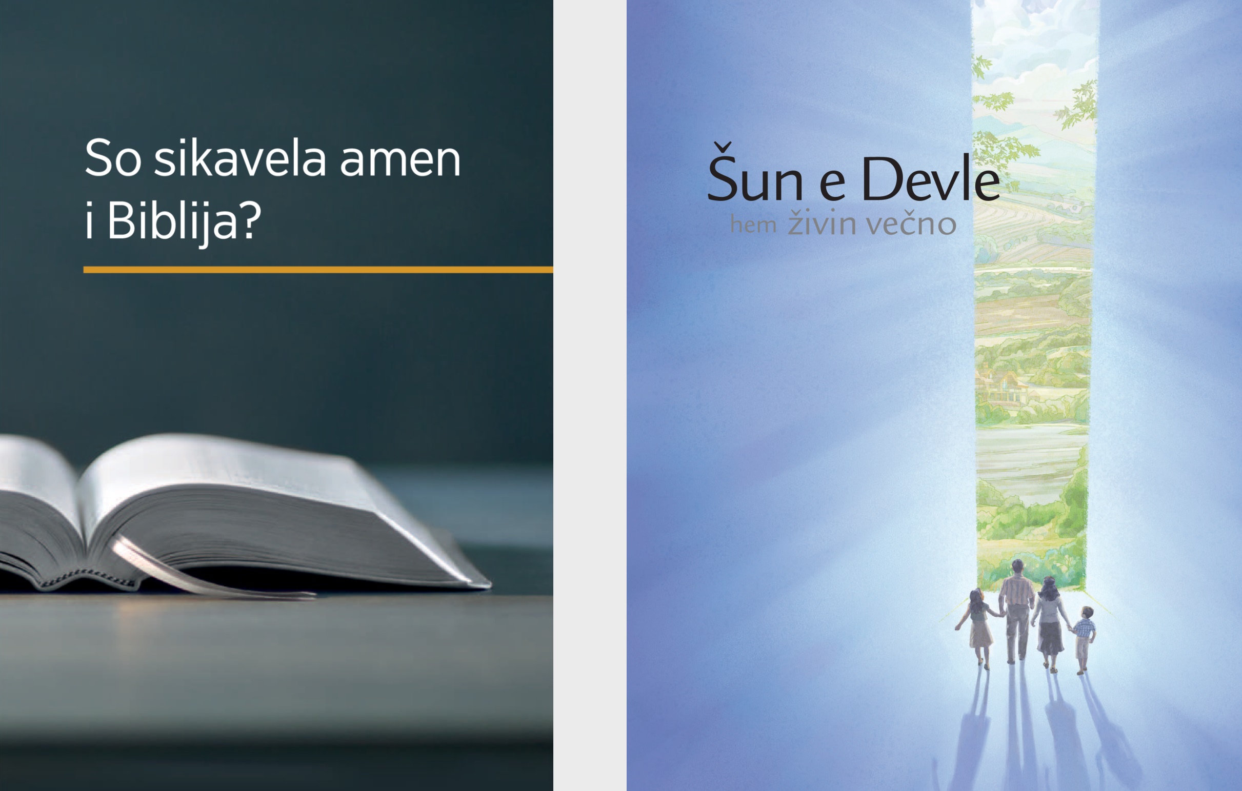 O lil „So sikavela amen i Biblija?“ hem i brošura „Šun e Devle hem živin večno“.