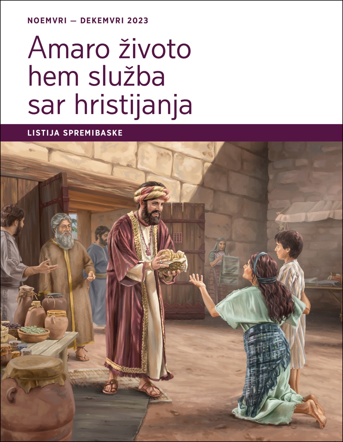 O Jov dela hajbaske jekhe čorole romnjake hem lakere čhaveske ki porta tari diz.