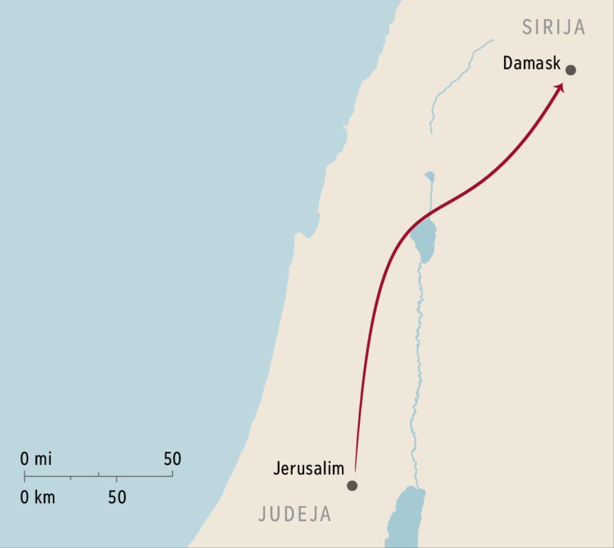 I mapa mothovi kuri tane o dizja Damask hem o Jerusalim