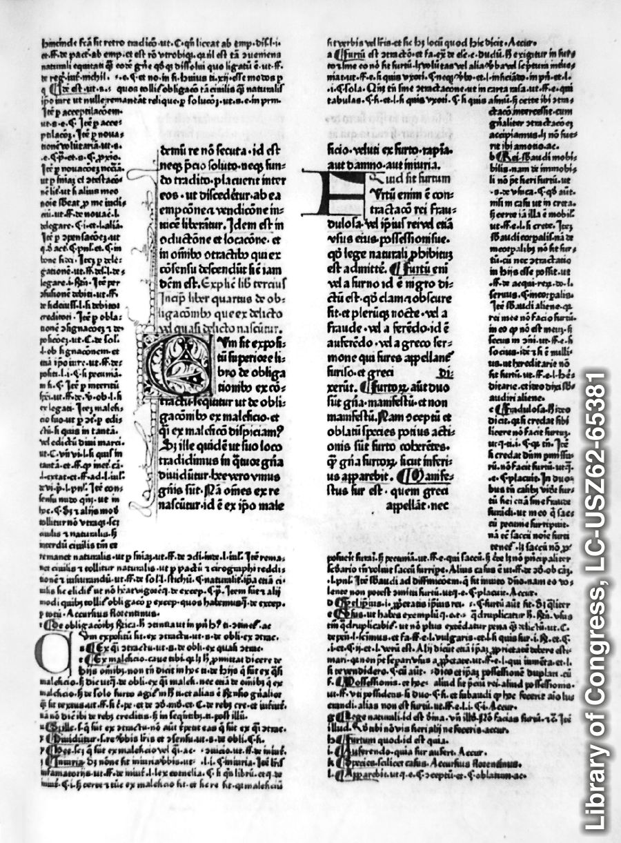 Датируемая 1468 годом н. э. копия Дигестов императора Юстиниана
