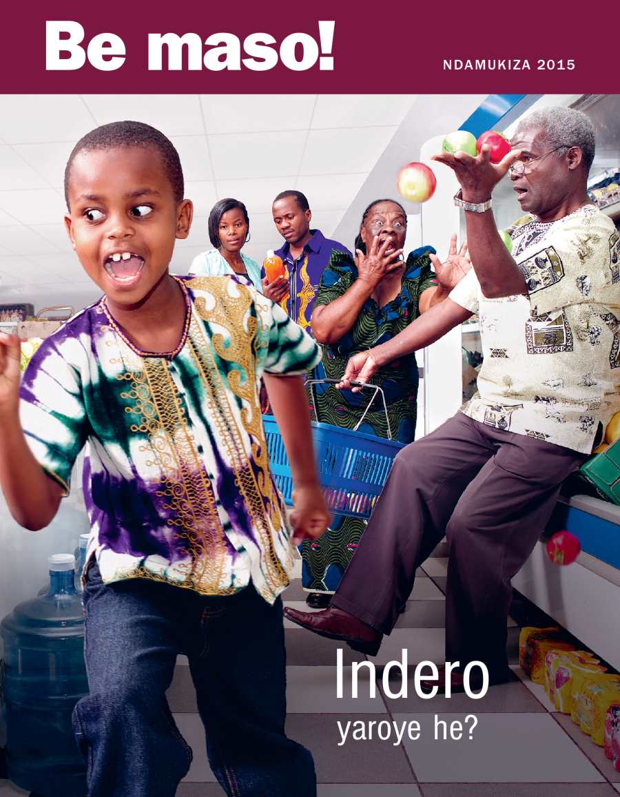 Igipfukisho c’ikinyamakuru Be maso!, Ndamukiza 2015 | Indero yaroye he?