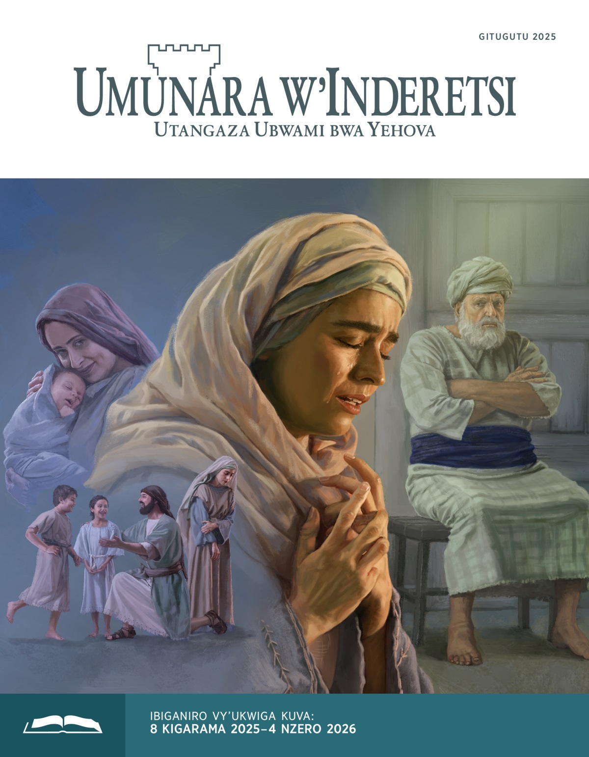 Amafoto: 1. Hana aravye hirya yishwe n’intuntu, umugabo wiwe Elikana na we akaba ariko akinisha babiri mu bana biwe. 2. Penina ariko aramwenyura apfumbatiye akayoya kiwe. 3. Hana ariko arasenga cane arira. 4. Umuherezi mukuru Eli yicaye ahantu azinze amaboko, akaba ariko araraba Hana.