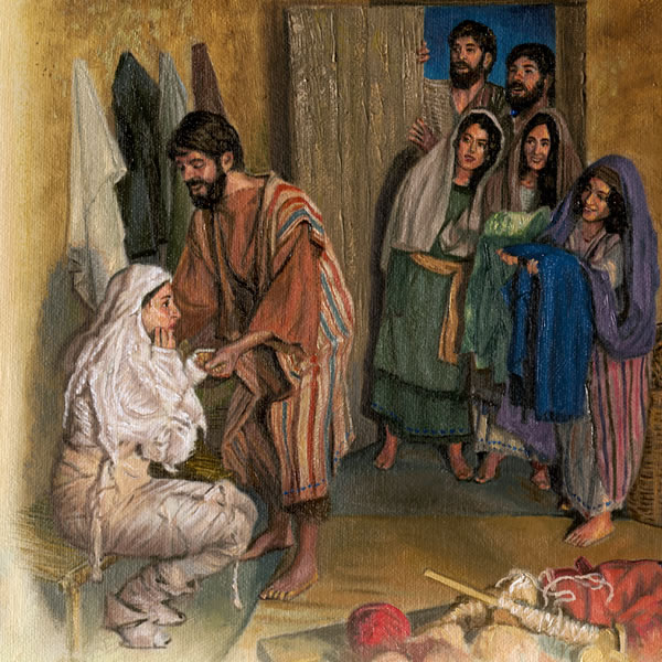 Peter resurrects Dorcas