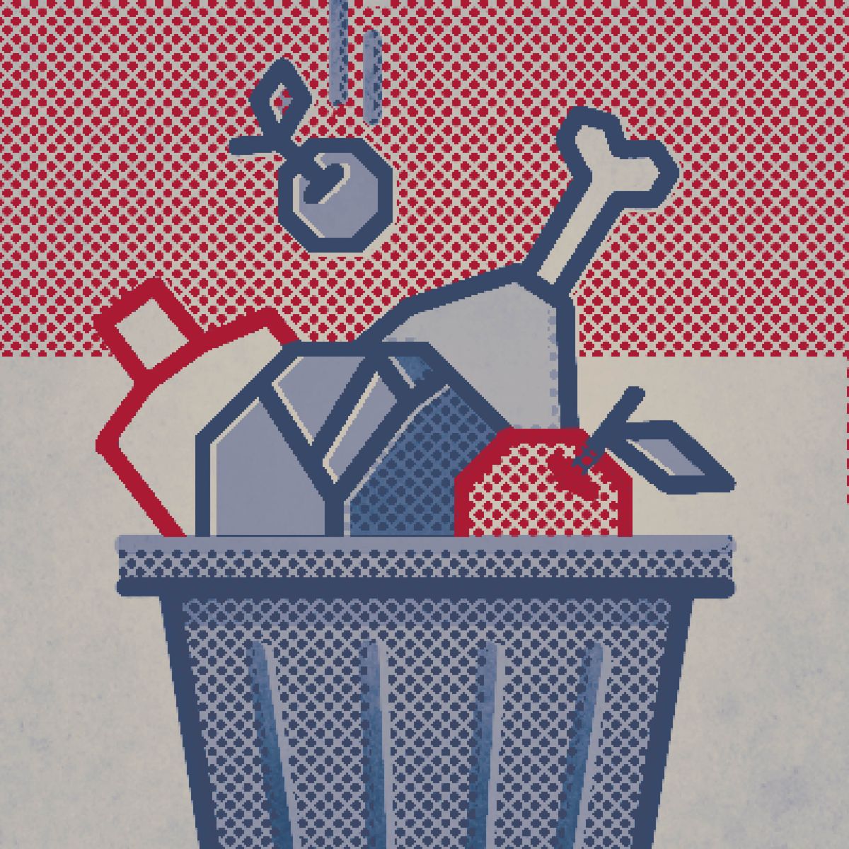 An icon of rotting food in a trash can.
