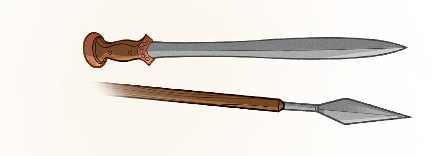 A sword and a spear