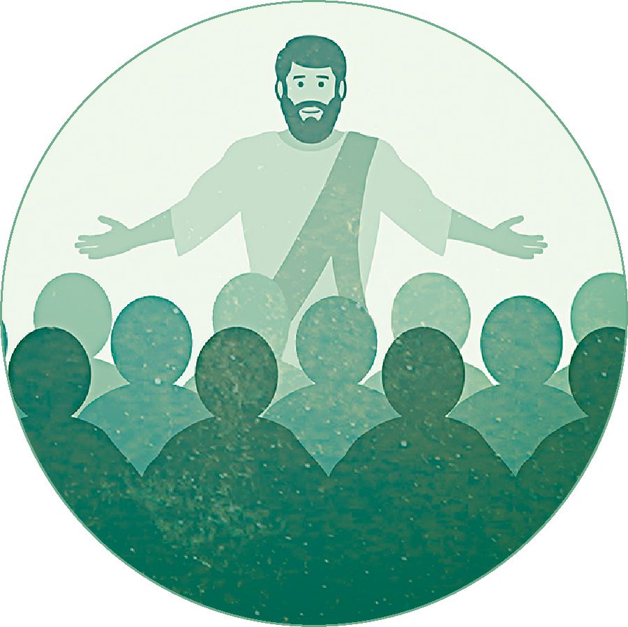 The resurrected Jesus appears to his disciples