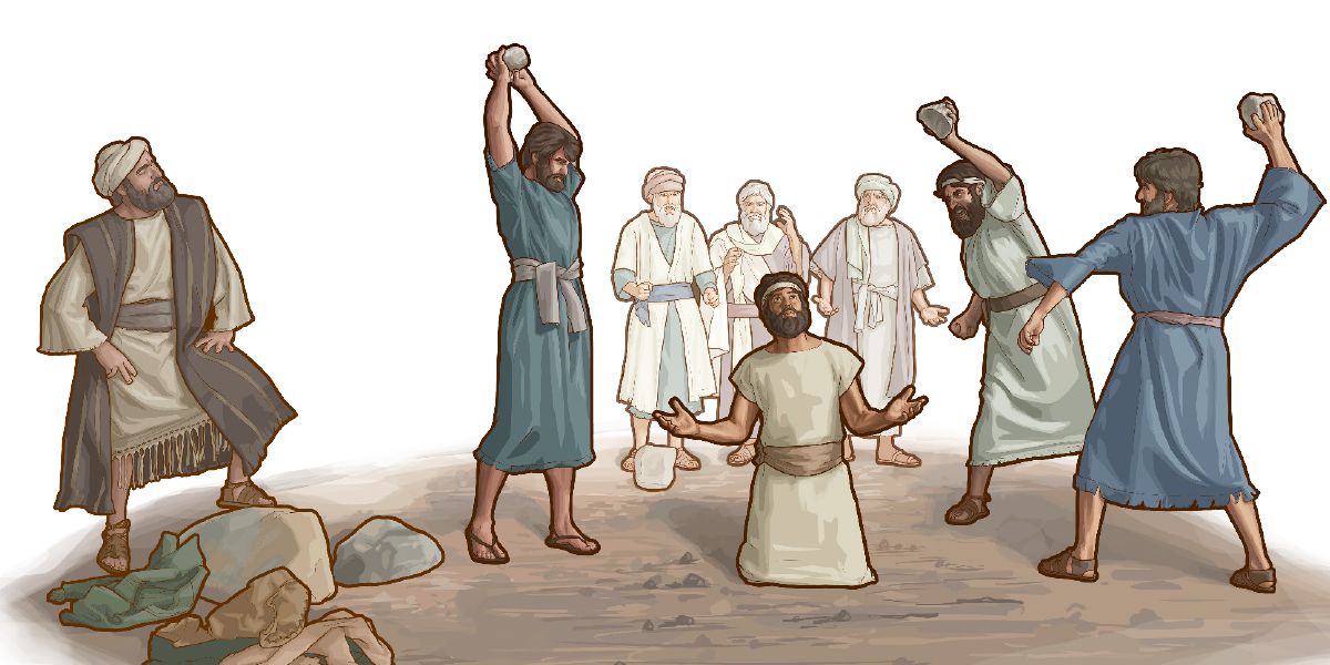 Stephen is stoned and Saul looks on with approval