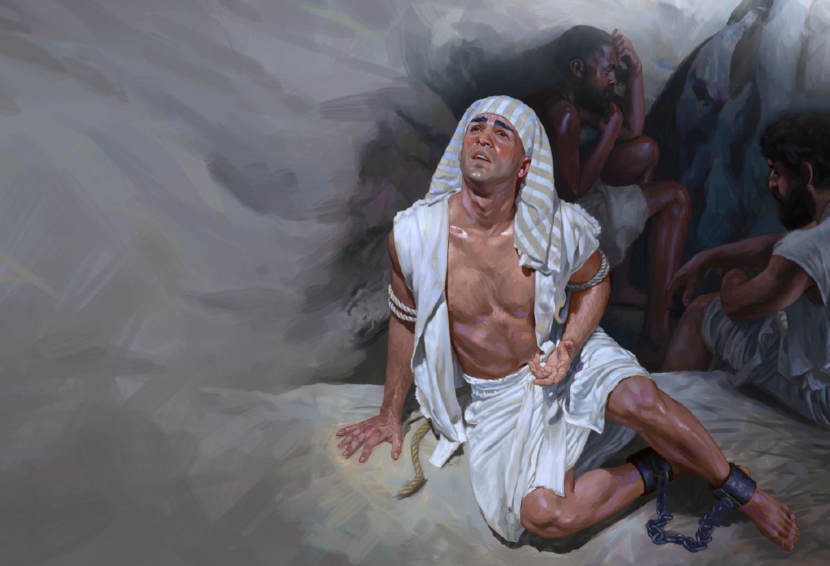 Joseph prays while in prison