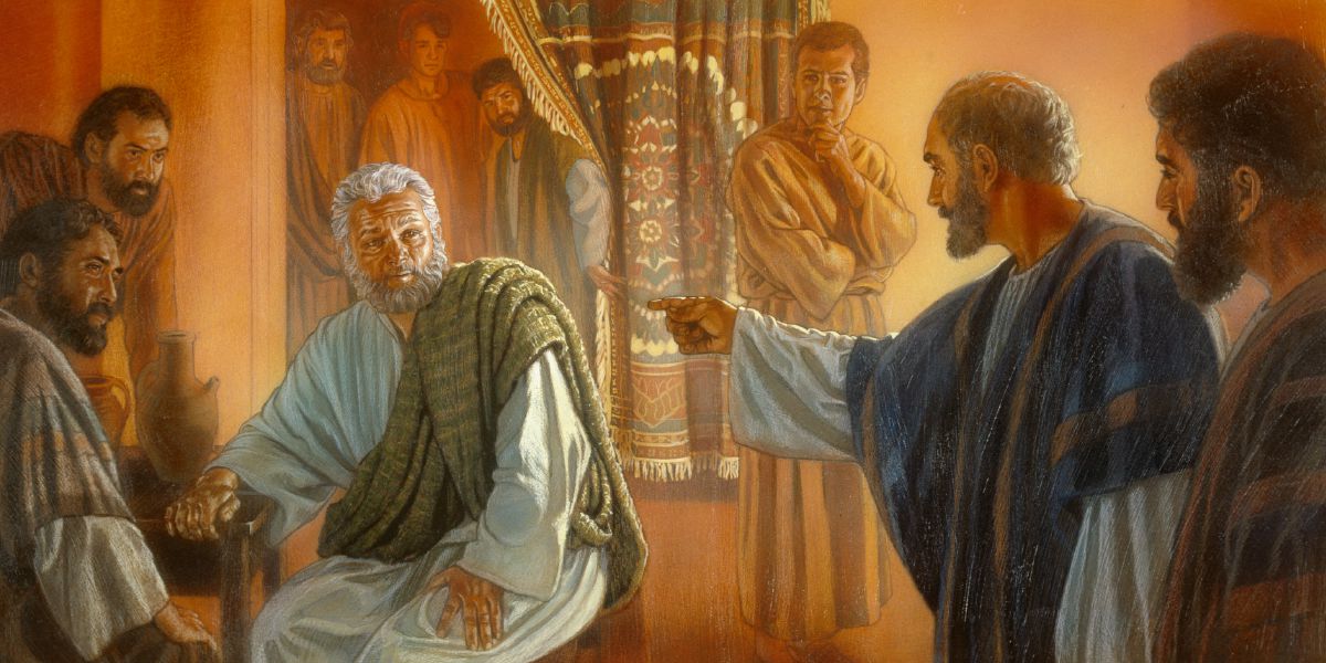 Paul resists Peter face-to-face as observers look on