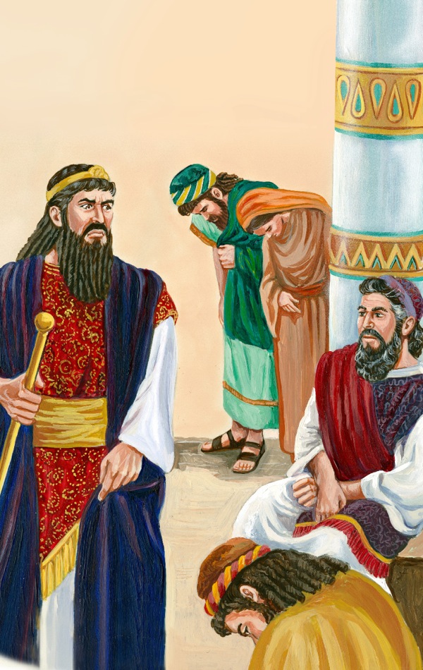 Haman angered by Mordecai’s refusal to bow before him