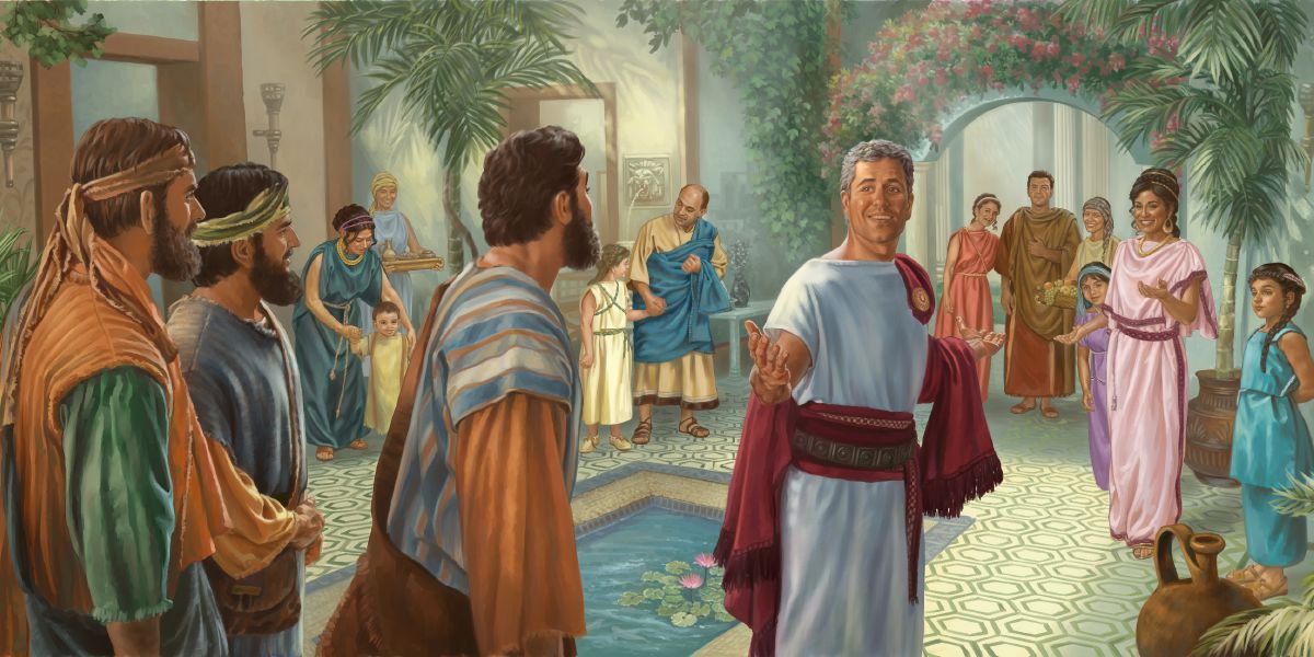 Jews enter the home of Cornelius