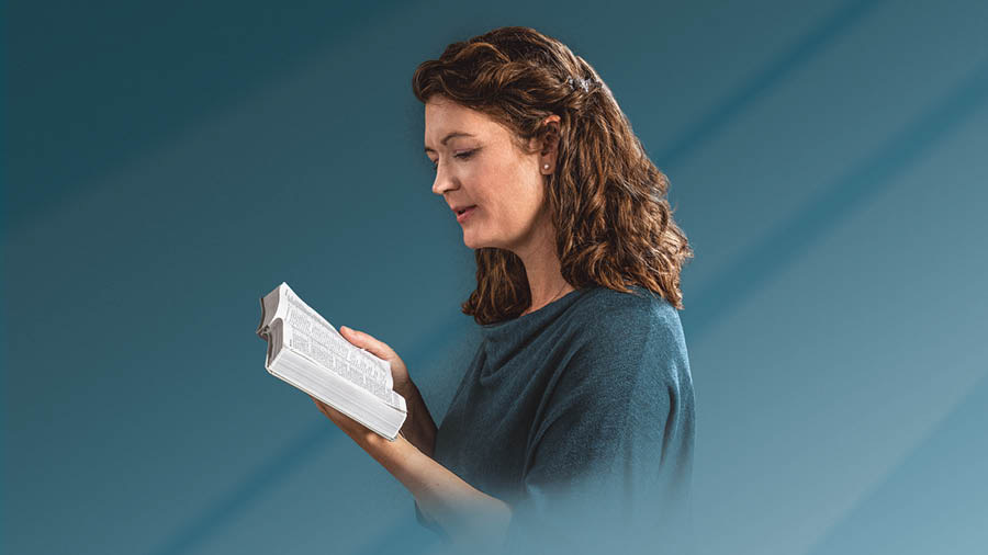 A sister reading the Bible.